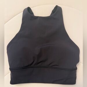 LULULEMON Energy high neck sports bra top. Size 2. Black.